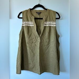 L Olive Green Banana Republic Sleeveless Top